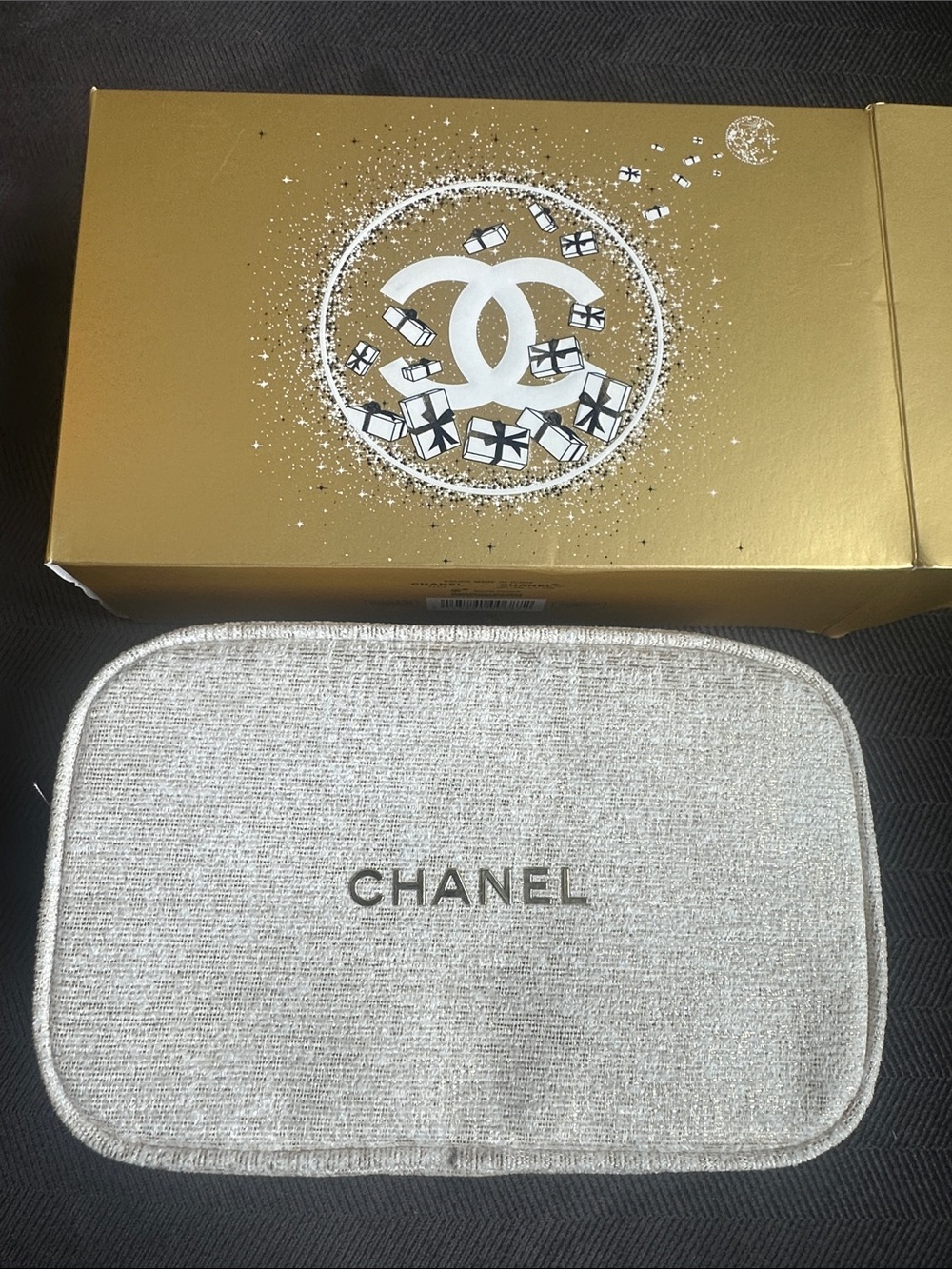 CHANEL Cream Pouch
